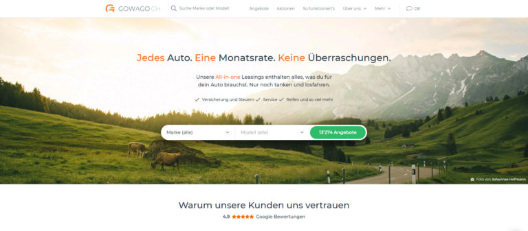 gowago.ch lanciert All-In-One, ein innovatives Sorglos-Paket für über 4’000 Fahrzeuge in der Schweiz