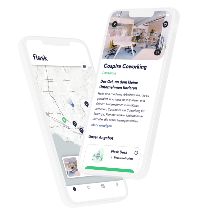 Mit Flesk können Unternehmen und Teams flexible Arbeitsplätze und attraktive Meetingräume ganz einfach buchen